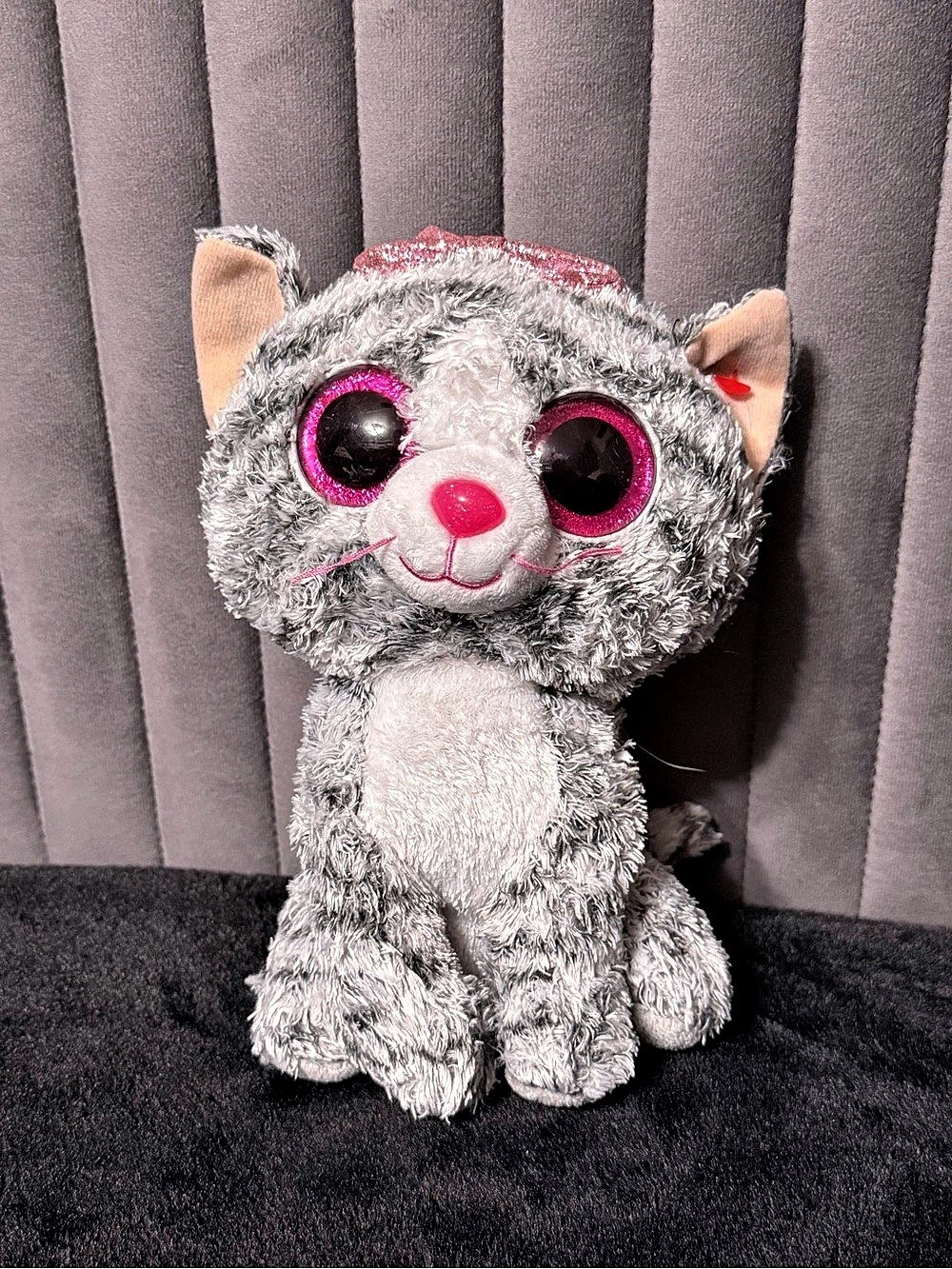 Ty Kiki the Cat Gray & Pink Cat Plush Toy